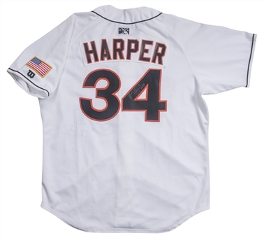 2011 Bryce Harper Game Used & Signed Hagerstown Suns Minor League Home Jersey (Sports Investors Authentication & Beckett)